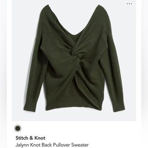 Dark green cutout back sweater